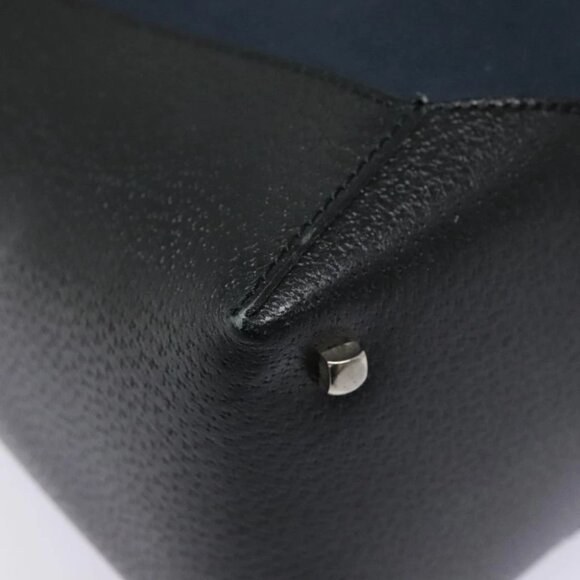 Salvatore Ferragamo Tote Bag Canvas Navy Silver Auth bs18544 - Picture 10 of 16